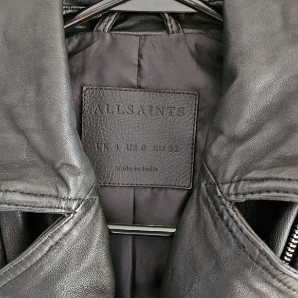 All Saints womens leather jacket, small extra small. - Picture 4 of 8